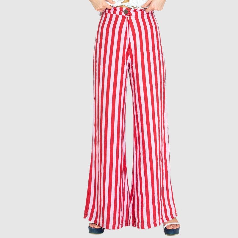 BOARDWALK LINEN PANT IN WHIPPY RED/PINK
