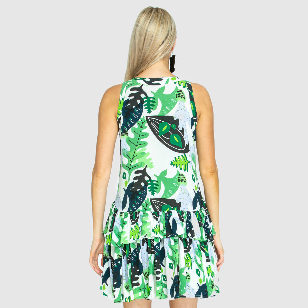 THE RARA FRILL Dress - Cactus Green