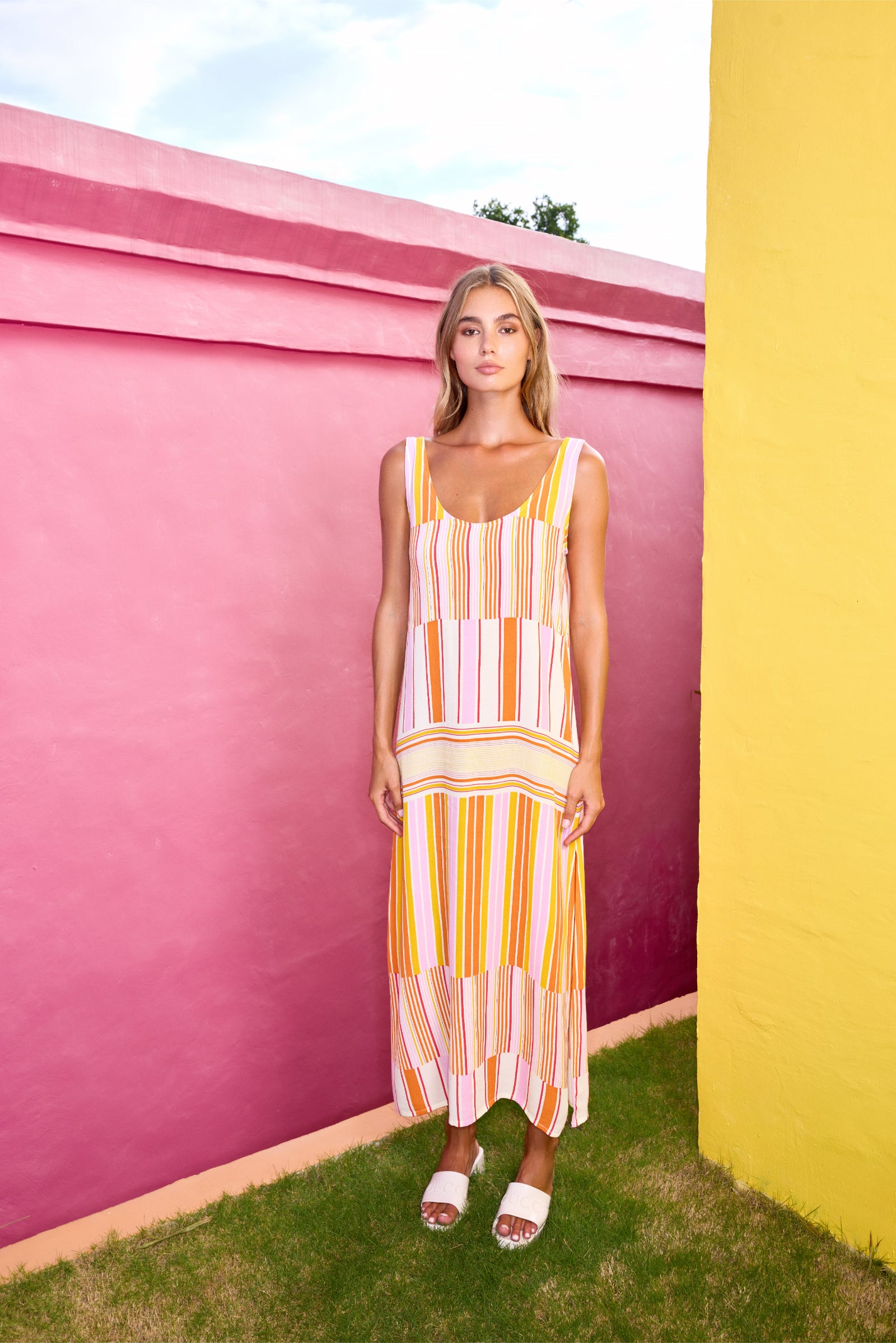 THE PAMELA DRESS - SOLEIL STRIPE