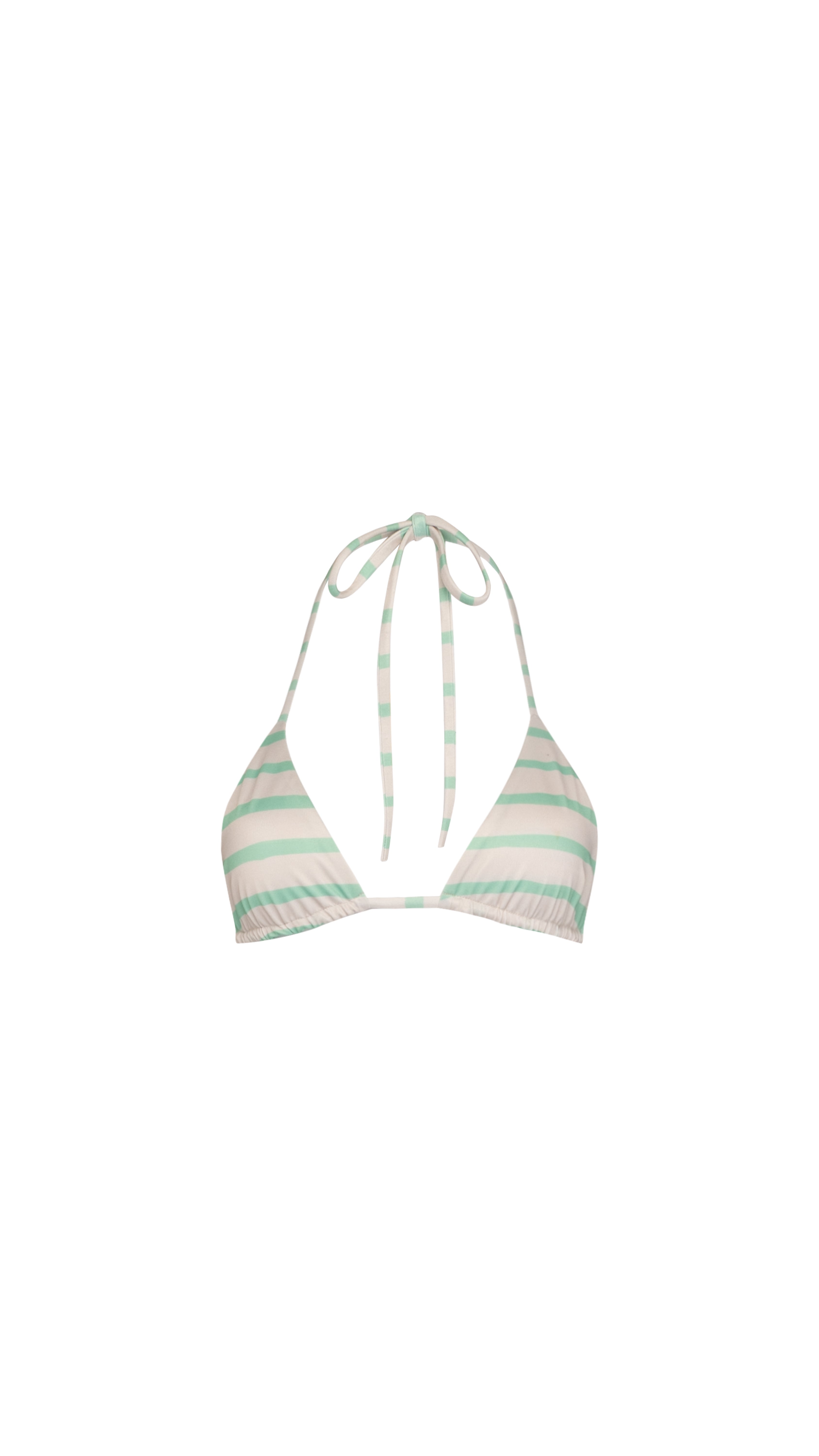 THE SANDS TRIANGLE BIKINI TOP - MINT/GREEN STRIPE