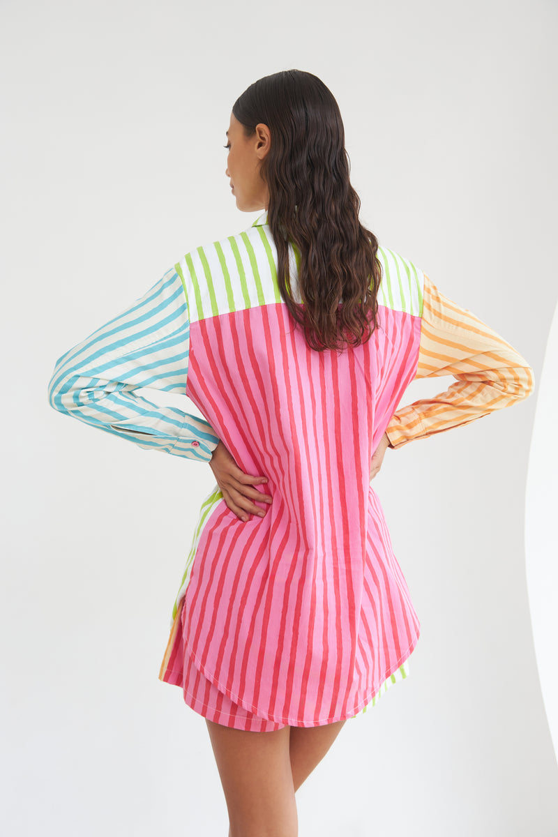 THE SUNNY SIDE UP SHIRT - MULTI COLOUR STRIPES