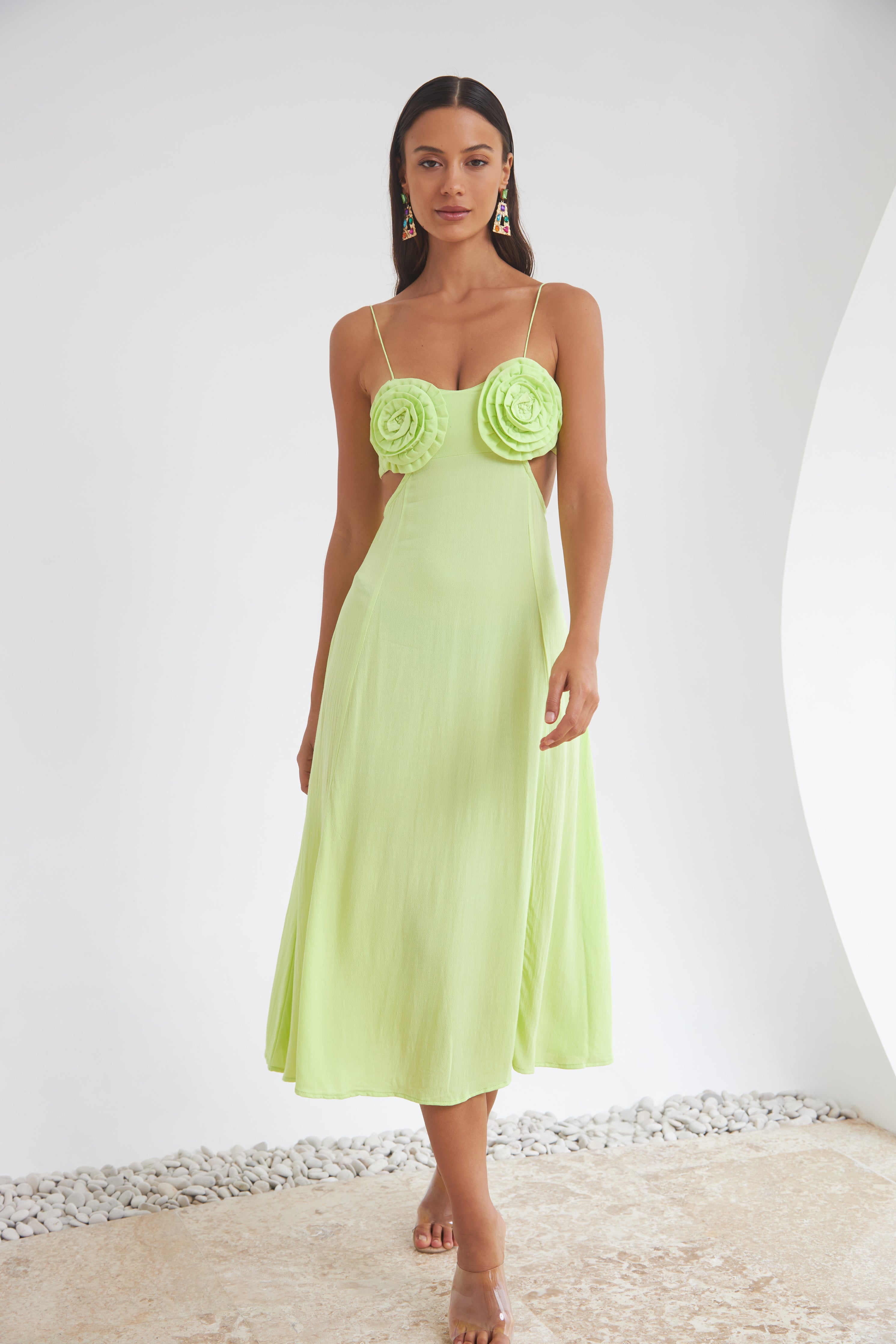 THE AMALFI ROSE DRESS- DAIQUIRI GREEN