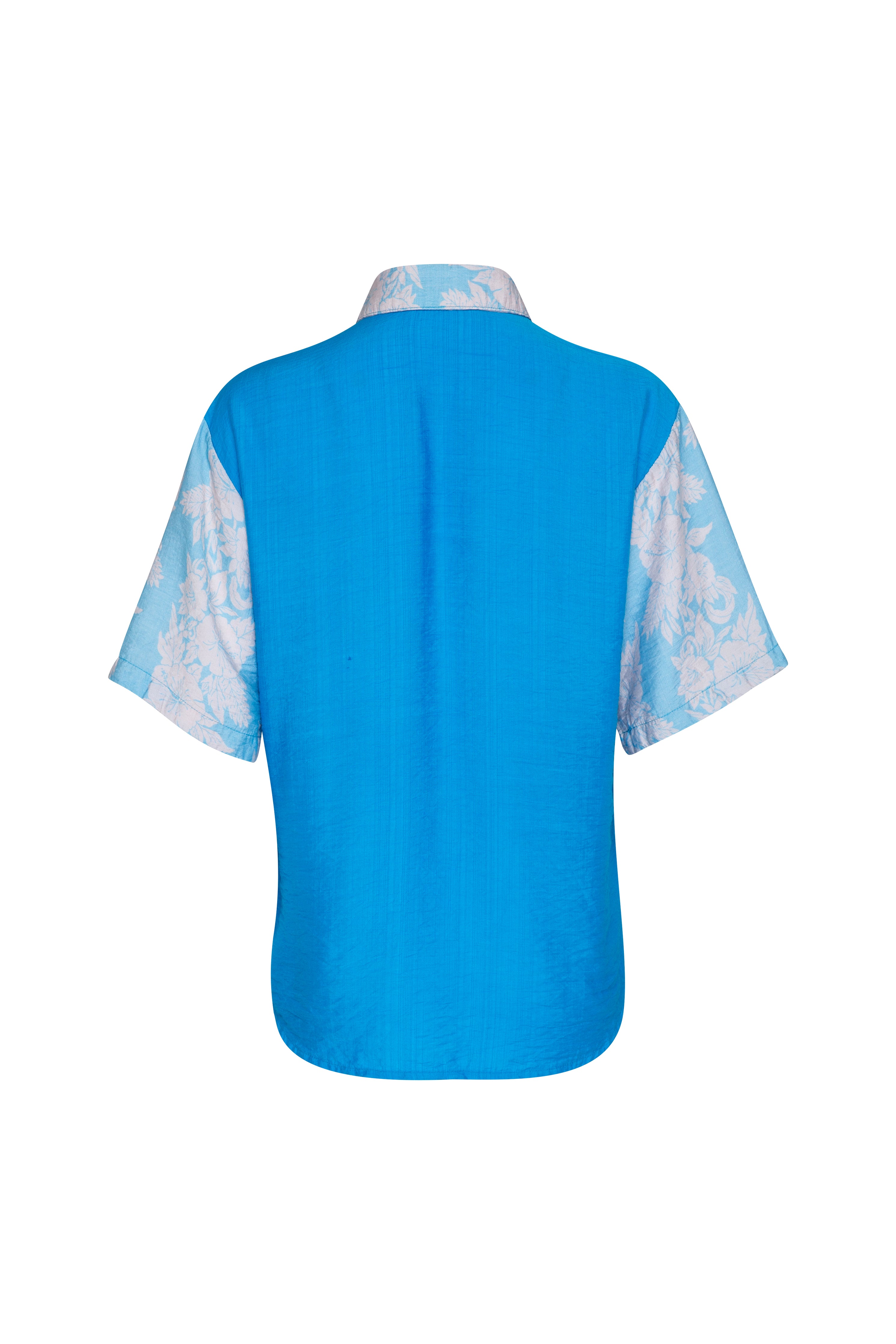 THE OHANA BUTTON UP SHIRT - HIBISCUS BLUE