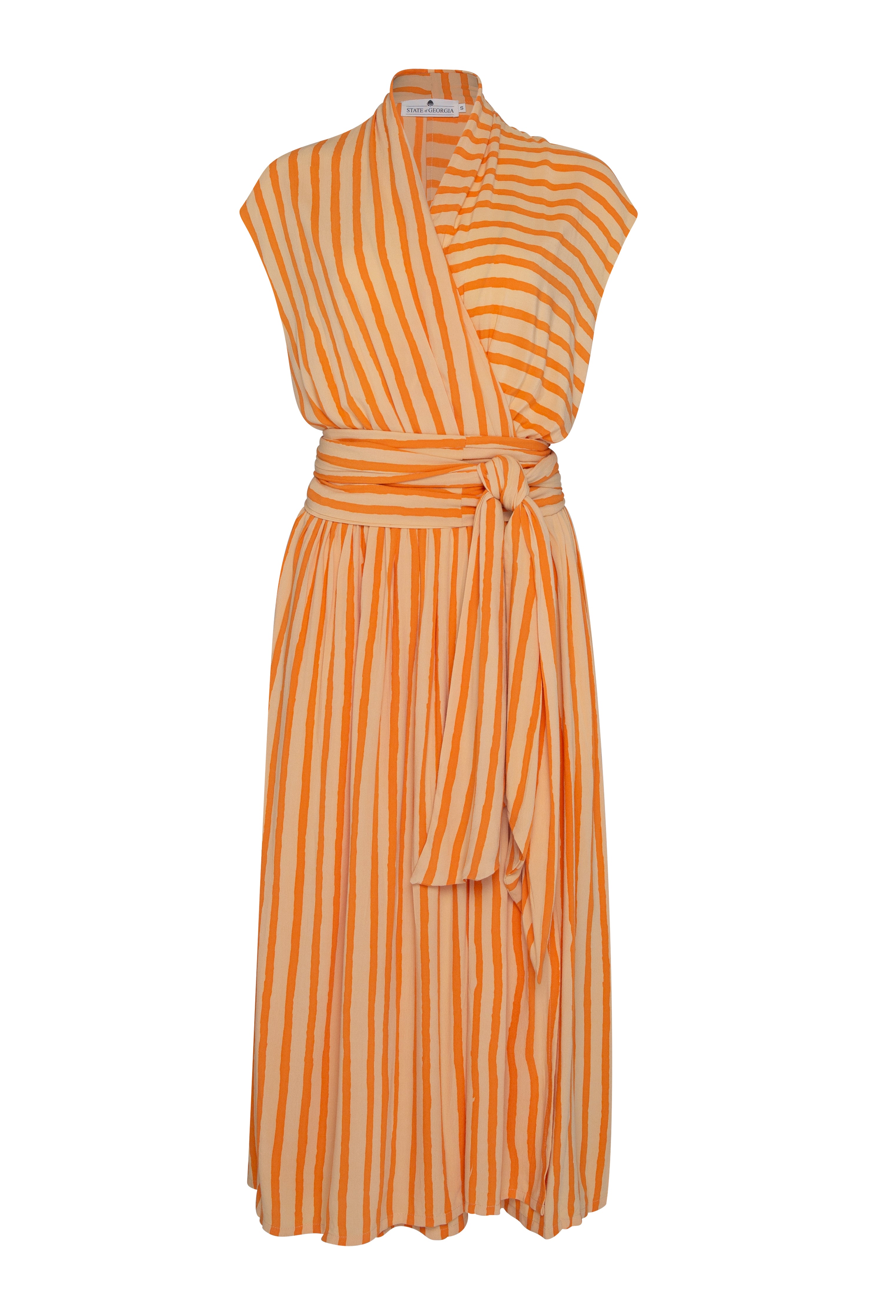 THE POINT DRESS - ORANGE FILM STRIPE