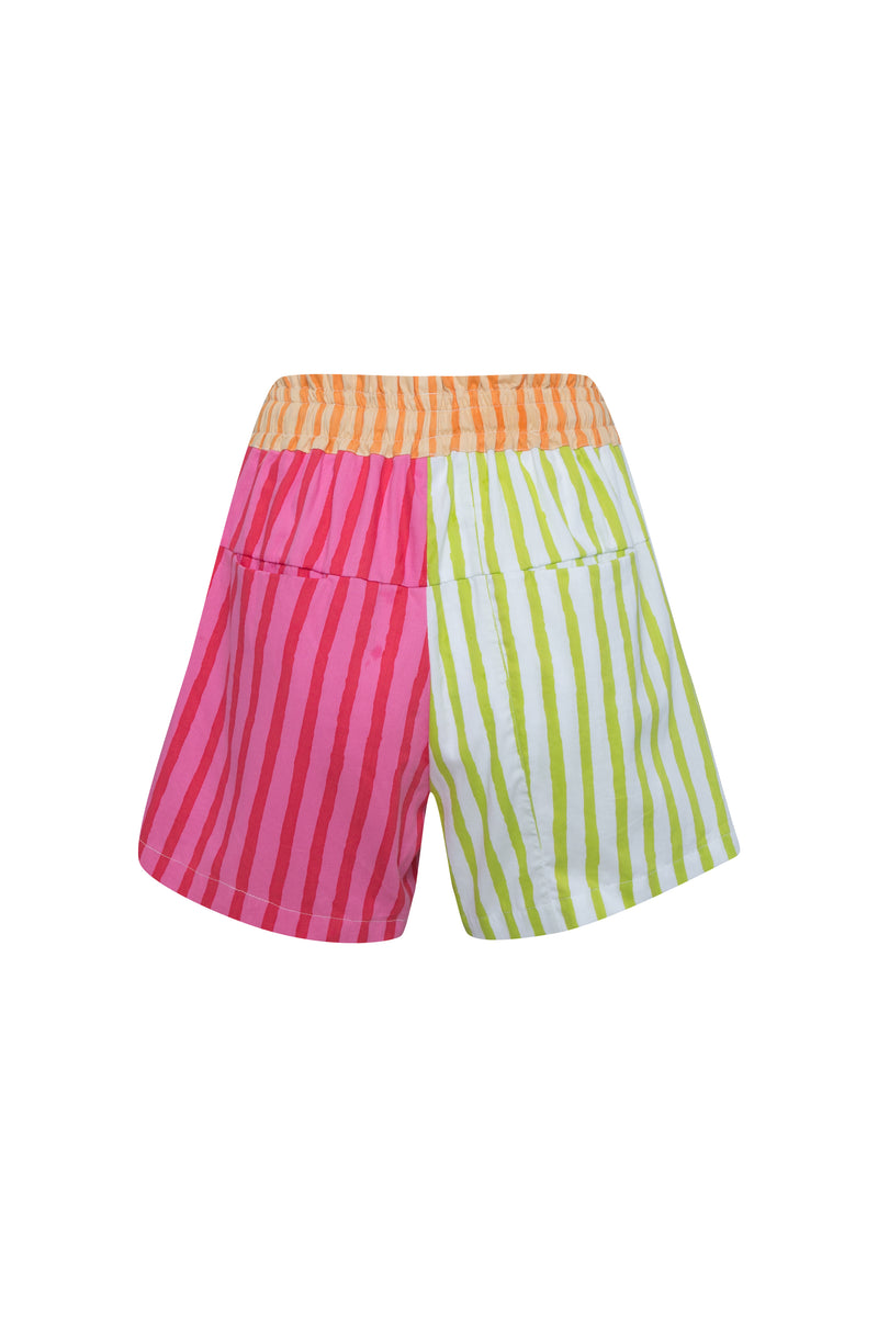 THE SUNNY SIDE UP SHORTS - MULTI COLOUR STRIPES