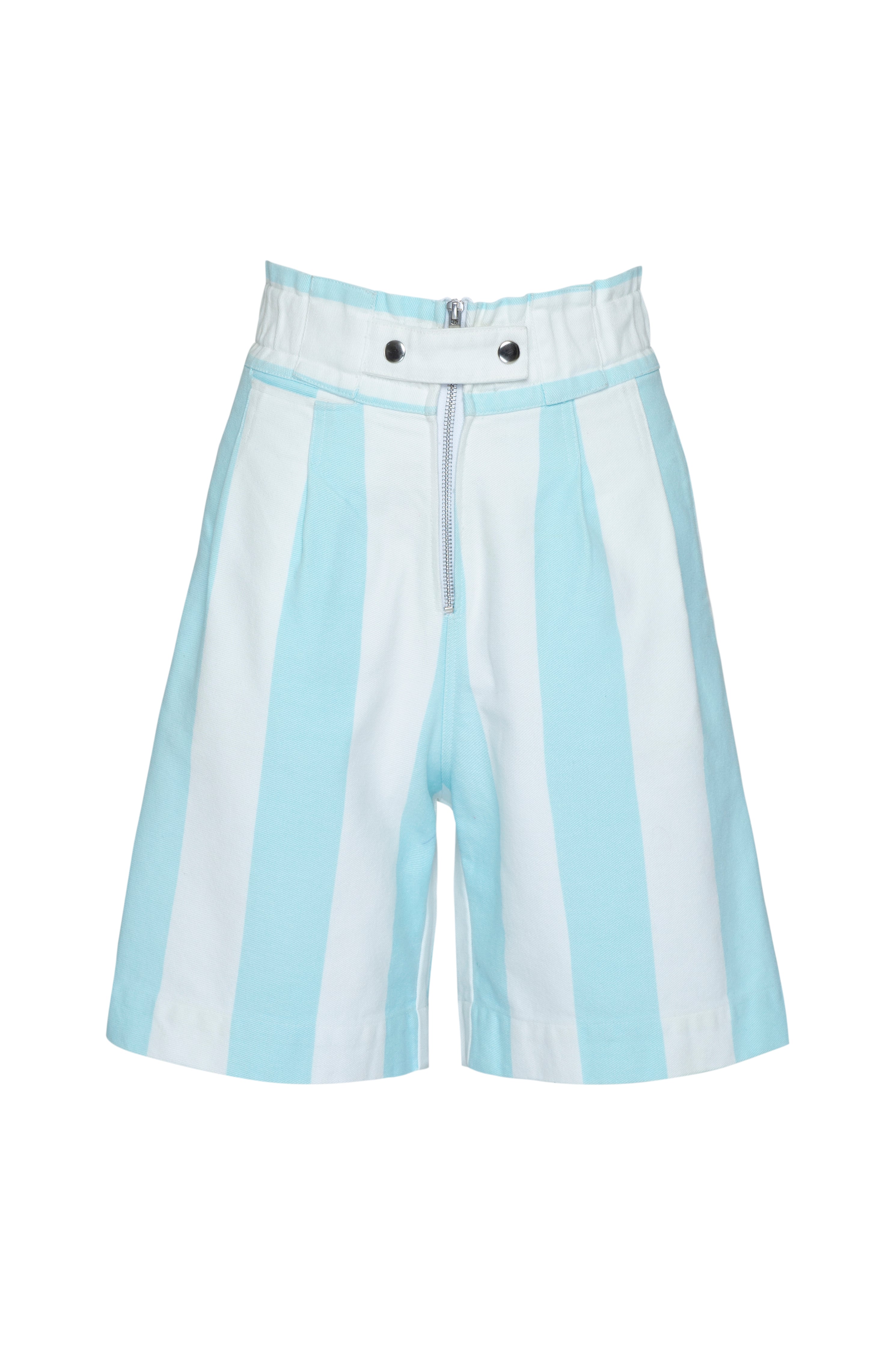 THE OASIS ELASTIC CULOTTES - AQUA STRIPE