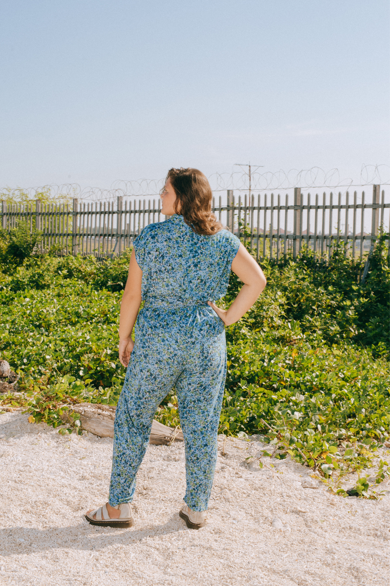 THE POINT JUMPSUIT - FLORAL EXPLOSION BLUE