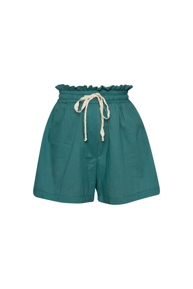 THE PAPERBAG DRAWSTING COTTON SHORT - DUSTY GREEN