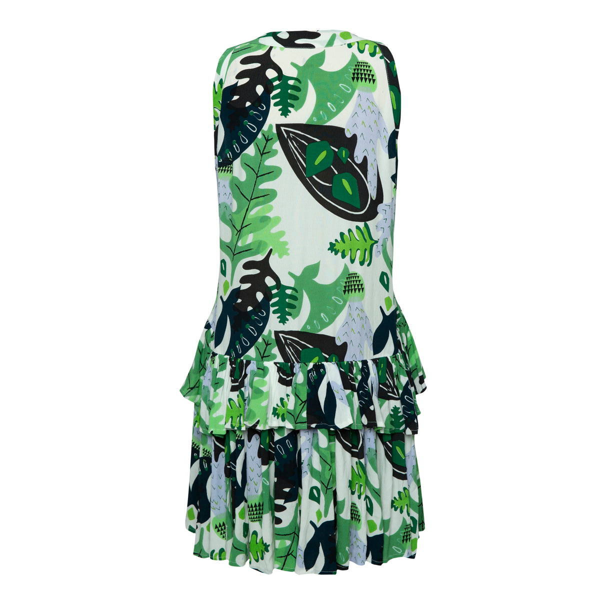 THE RARA FRILL Dress - Cactus Green