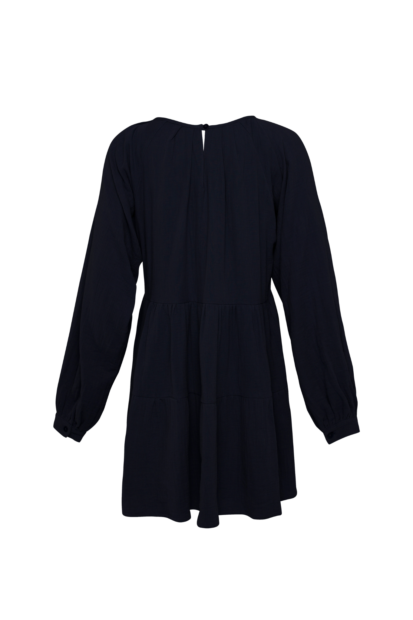 THE DYLAN MINI 3-TIERED DRESS WITH KNITTED WARMER - Ink Blue