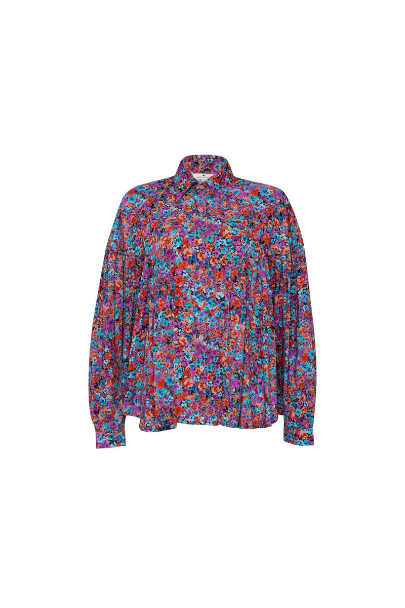THE PIRATE BUTTON UP SHIRT - FLORAL EXPLOSION RASPBERRY