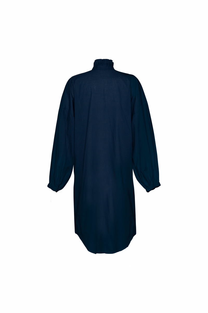 THE TUXEDO LONG SHIRT/DRESS - NAVY BLUE
