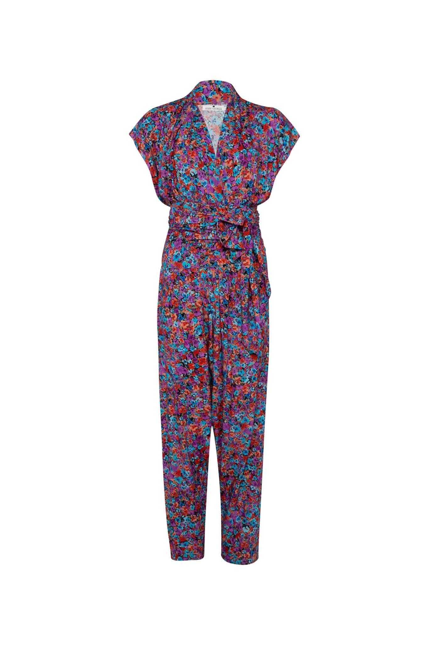 THE POINT JUMPSUIT - FLORAL EXPLOSION RASPBERRY