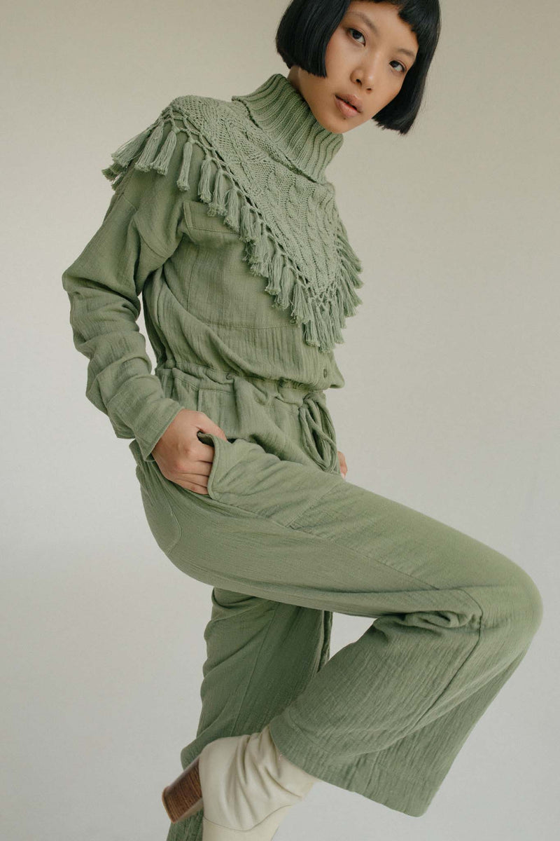 THE DYLAN JUMPSUIT - SAGE GREEN