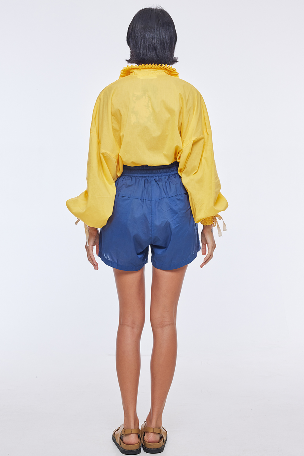 THE PAPERBAG DRAWSTING COTTON SHORT - NAVY BLUE